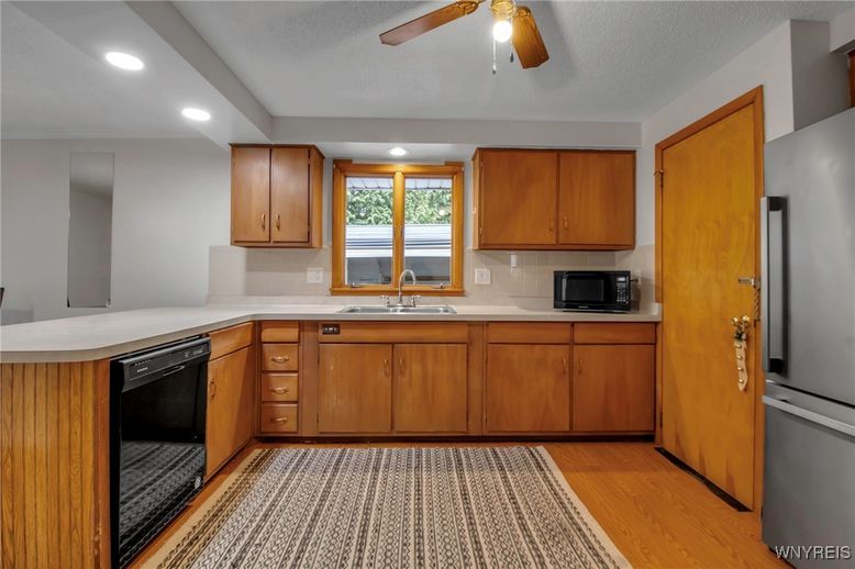 Interior, Kitchen, Recessed Lighting, Wood Texture Flooring