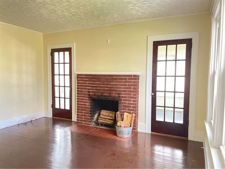 Empty room, Fireplace, Interior, Wood Texture Flooring