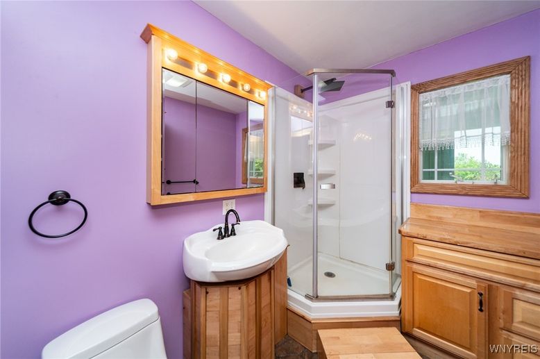 Bathroom, Glass Shower, Interior, Wood Texture Flooring