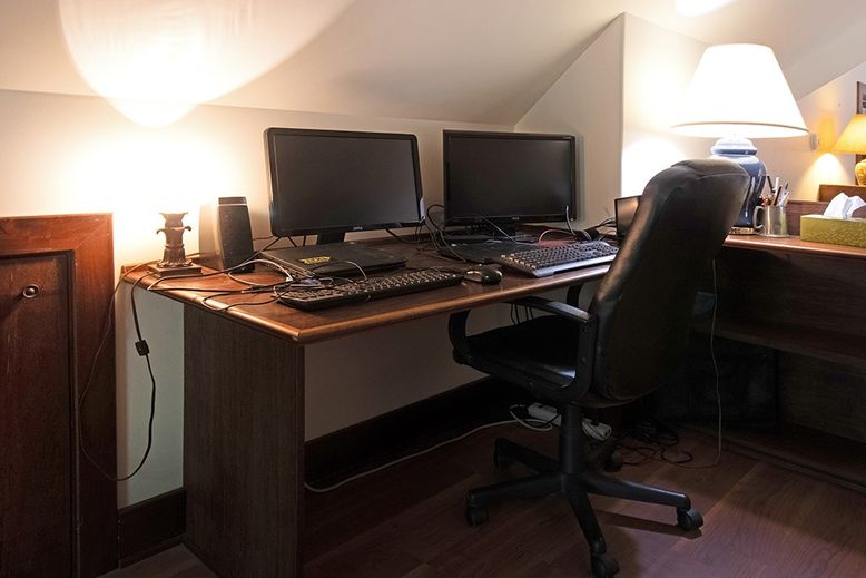 Home Office, Interior, Wood Texture Flooring