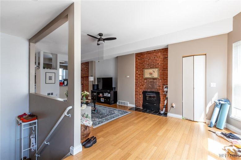 Fireplace, Interior, Stone Walls, Wood Texture Flooring