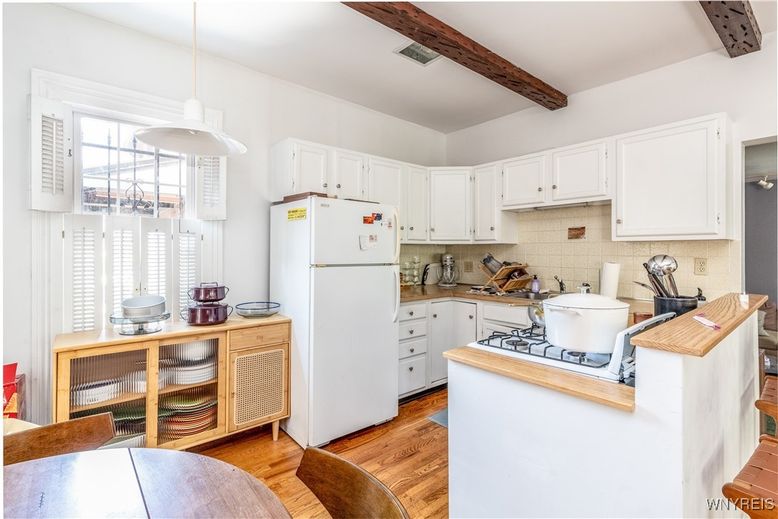 Interior, Kitchen, Pendant Lights, Wooden Beams, Wood Texture Flooring