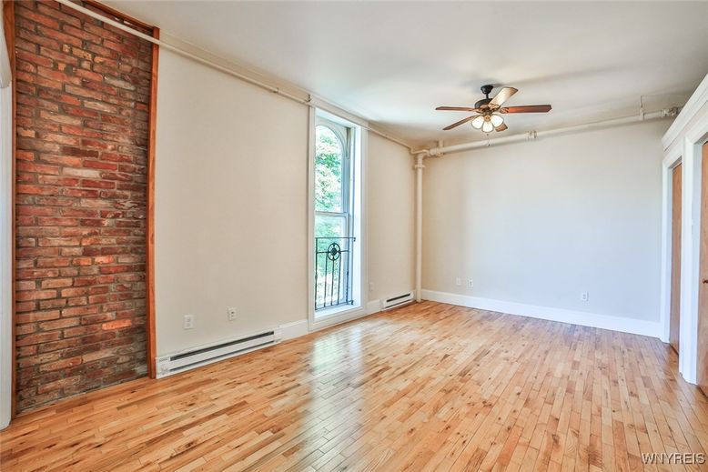 Empty room, Interior, Stone Walls, Wood Texture Flooring