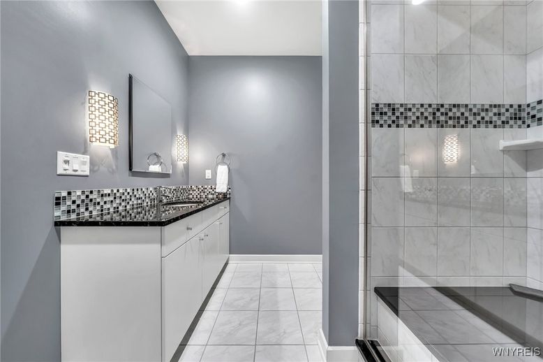 Bathroom, Glass Shower, Interior, Marble
