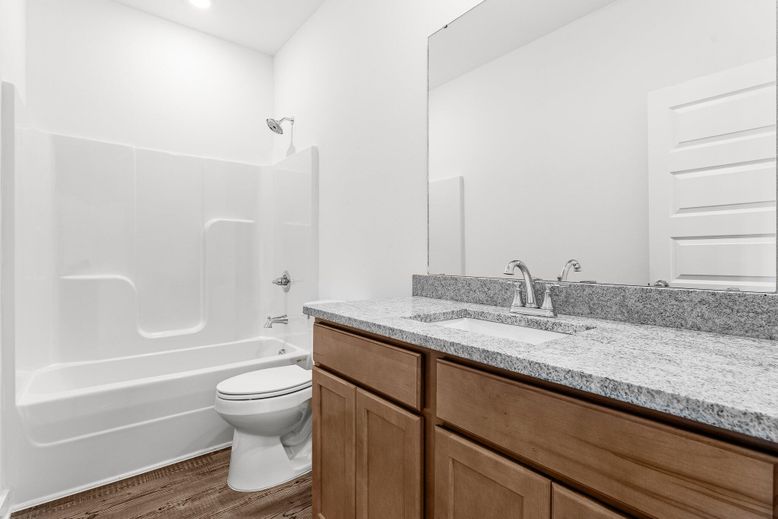 Bathroom, Interior, Recessed Lighting, Wood Texture Flooring