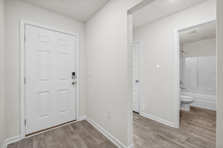 Bathroom, Interior, Recessed Lighting, Wood Texture Flooring