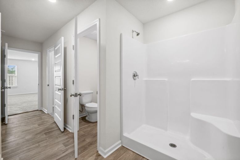 Bathroom, Interior, Recessed Lighting, Wood Texture Flooring