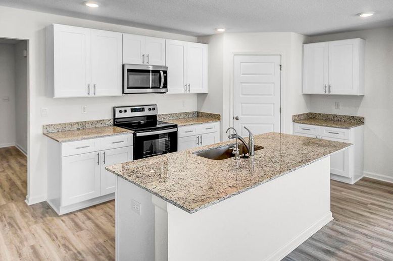 Interior, Kitchen, Recessed Lighting, Wood Texture Flooring