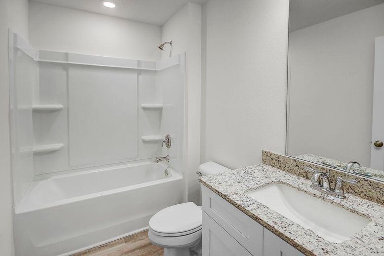 Bathroom, Interior, Recessed Lighting, Wood Texture Flooring