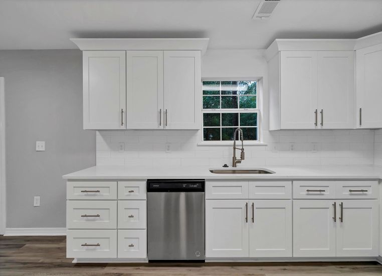 Interior, Kitchen, Stainless Steel Appliances, Wood Texture Flooring