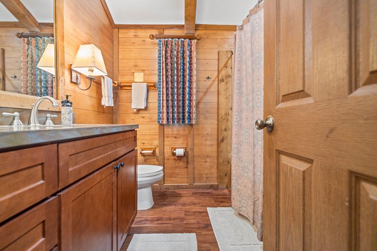 Bathroom, Interior, Wood Texture Flooring, Wooden Walls