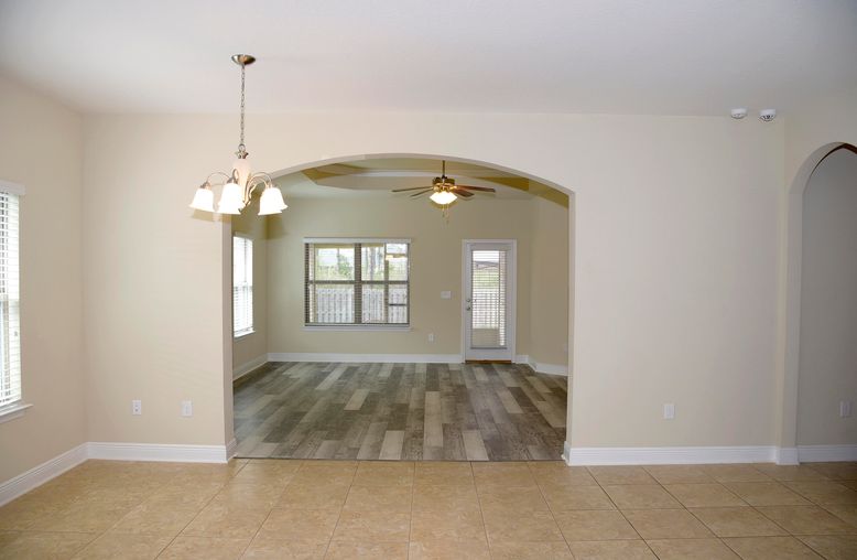 Chandelier, Empty room, Interior, Pendant Lights, Wood Texture Flooring