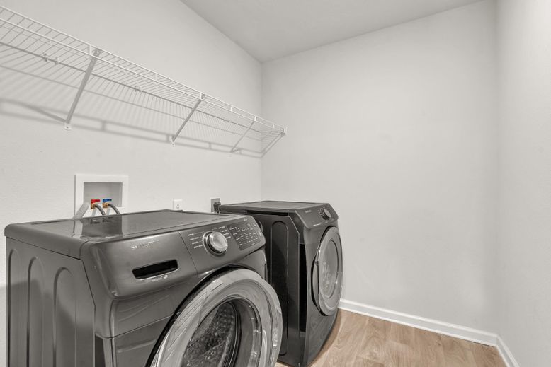 Interior, Washer, Wood Texture Flooring