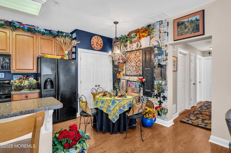 Dining room, Interior, Kitchen, Pendant Lights, Wood Texture Flooring