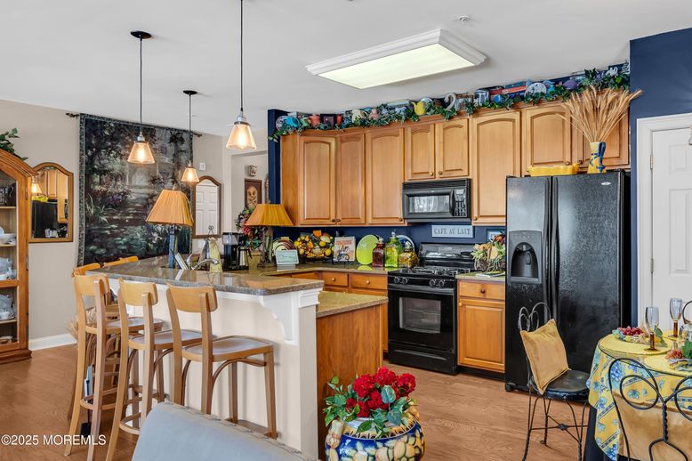 Interior, Kitchen, Pendant Lights, Wood Texture Flooring