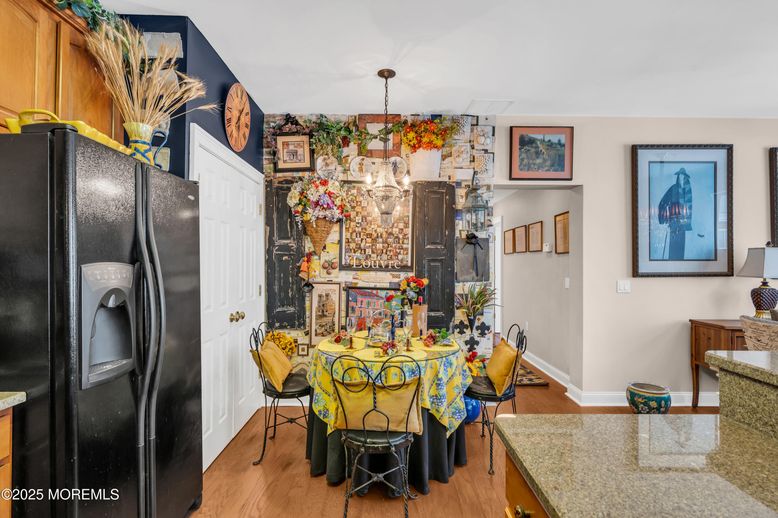 Dining room, Interior, Kitchen, Pendant Lights, Wood Texture Flooring
