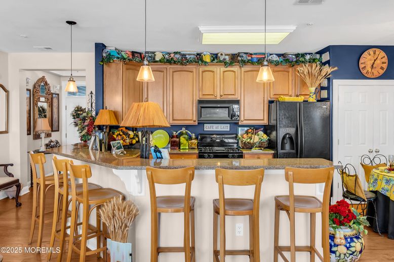 Interior, Kitchen, Pendant Lights, Wood Texture Flooring