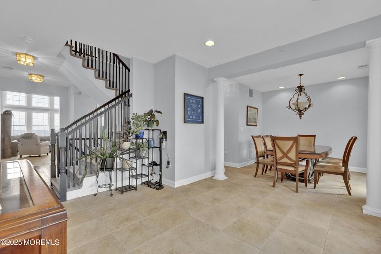 Chandelier, Dining room, Interior, Recessed Lighting