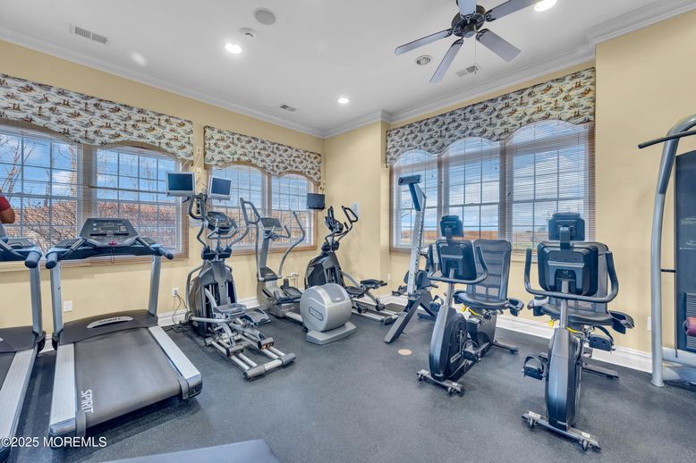 Fitness Equipment, Gym, Interior, Recessed Lighting