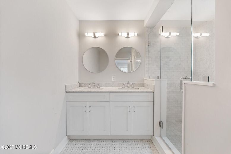 Bathroom, Dual Sink Vanities, Glass Shower, Interior