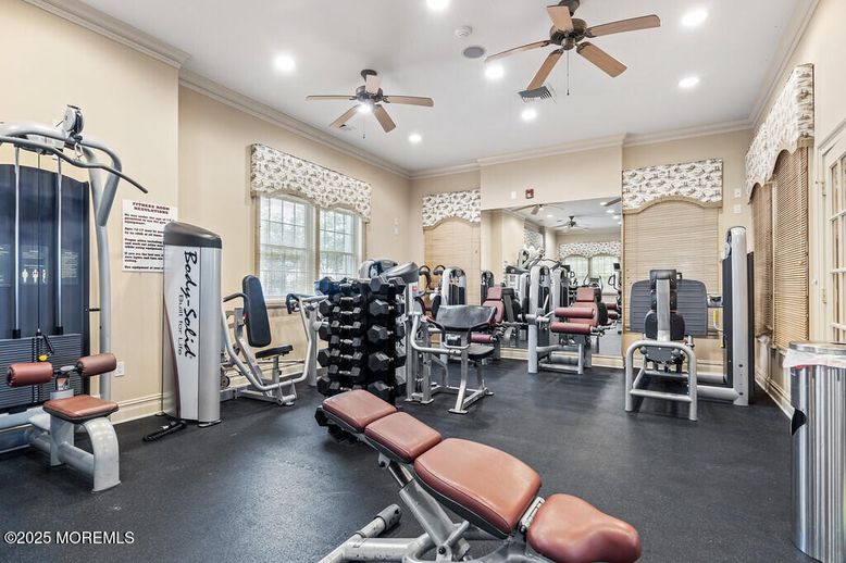 Fitness Equipment, Gym, Interior, Recessed Lighting