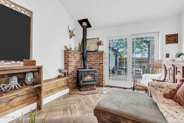 Fireplace, Interior, Stone Walls, Wood Texture Flooring