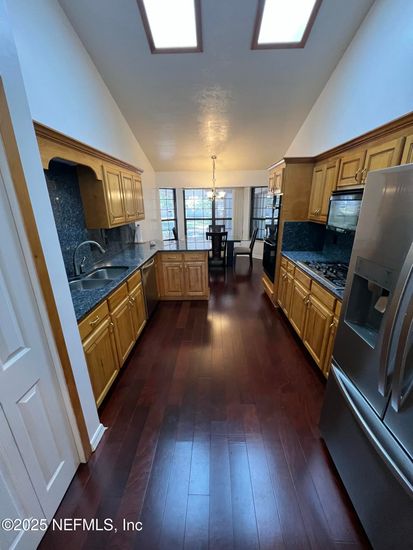 Chandelier, Dining room, Interior, Kitchen, Pendant Lights, Wood Texture Flooring