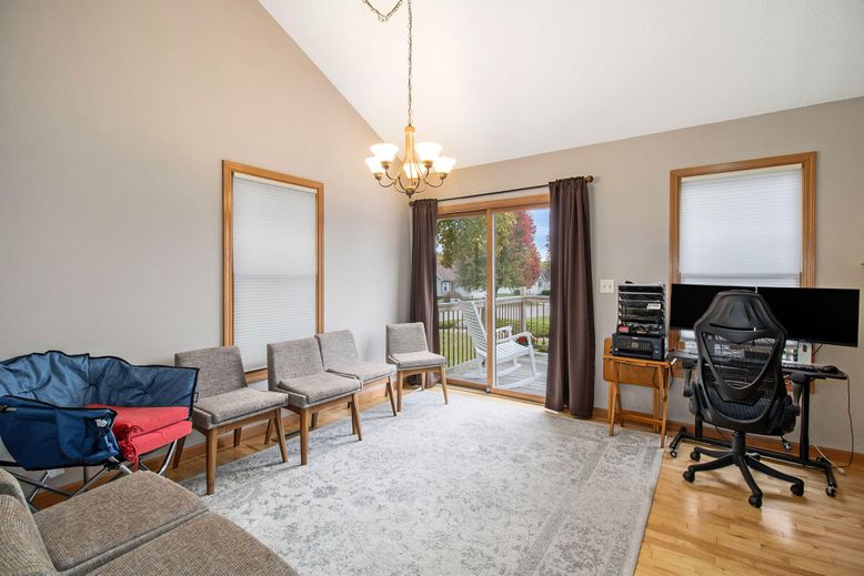 Chandelier, Home Office, Interior, Wood Texture Flooring