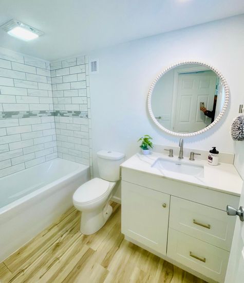 Bathroom, Interior, Wood Texture Flooring