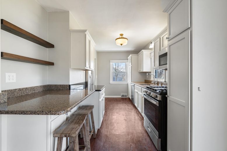 Interior, Kitchen, Stainless Steel Appliances, Wood Texture Flooring