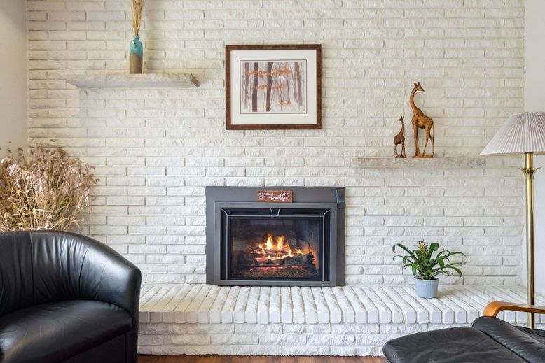 Fireplace, Interior, Stone Walls, Wood Texture Flooring