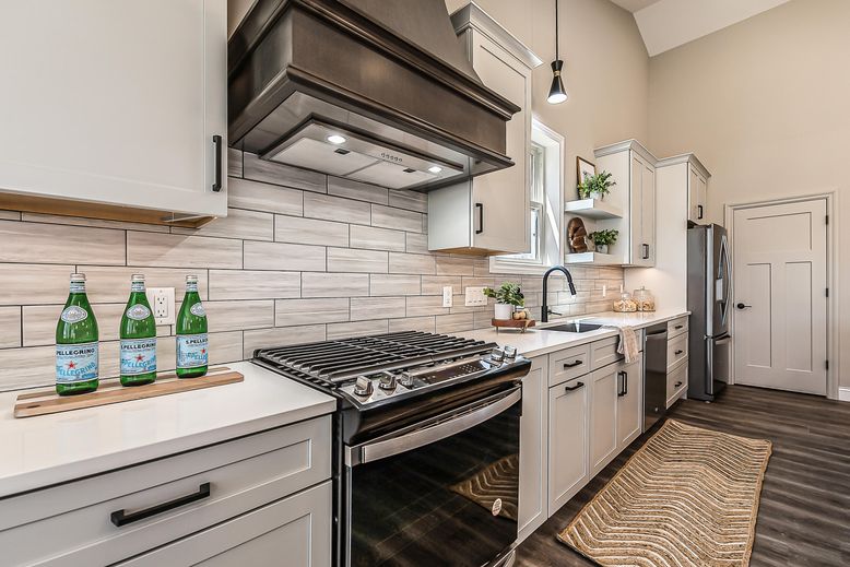 Interior, Kitchen, Pendant Lights, Stainless Steel Appliances, Wood Texture Flooring