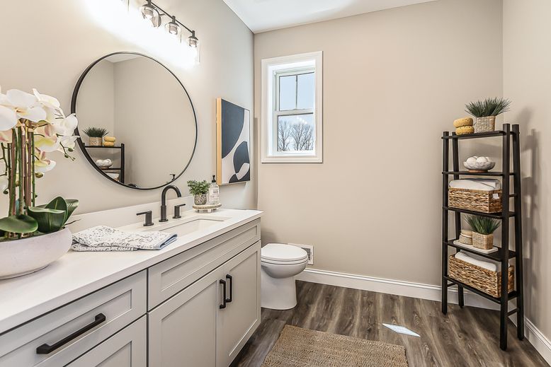 Bathroom, Dual Sink Vanities, Interior, Wood Texture Flooring
