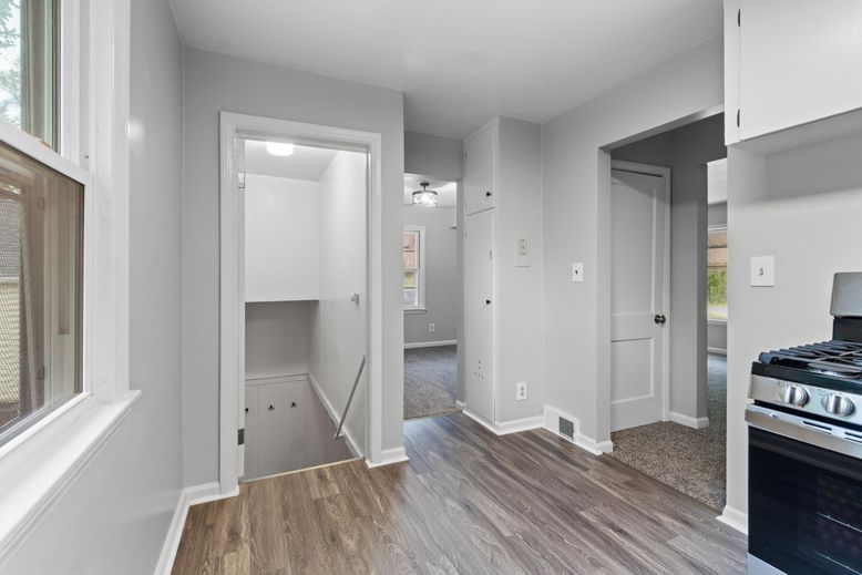 Interior, Kitchen, Stainless Steel Appliances, Wood Texture Flooring
