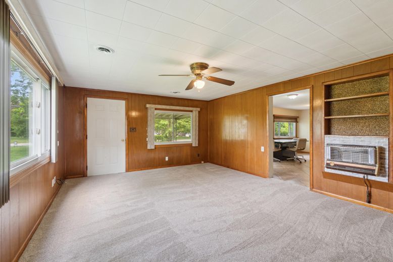 Empty room, Home Office, Interior, Wooden Walls