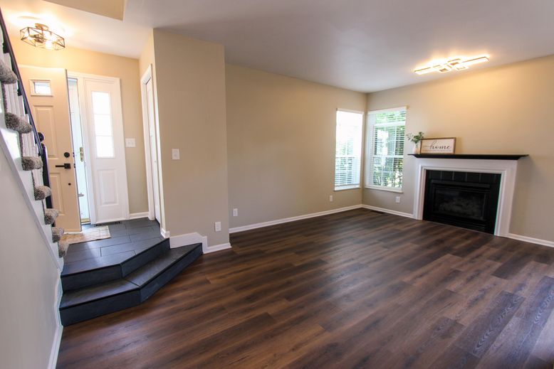 Empty room, Fireplace, Interior, Wood Texture Flooring