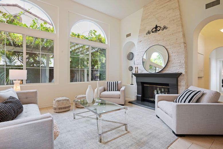 Fireplace, Interior, Living room, Stone Walls