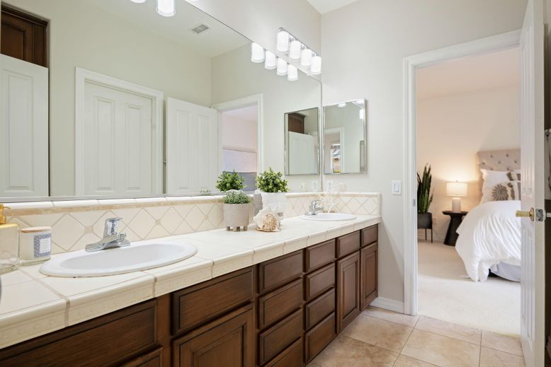 Bathroom, Bedroom, Dual Sink Vanities, Interior, Tile Countertops