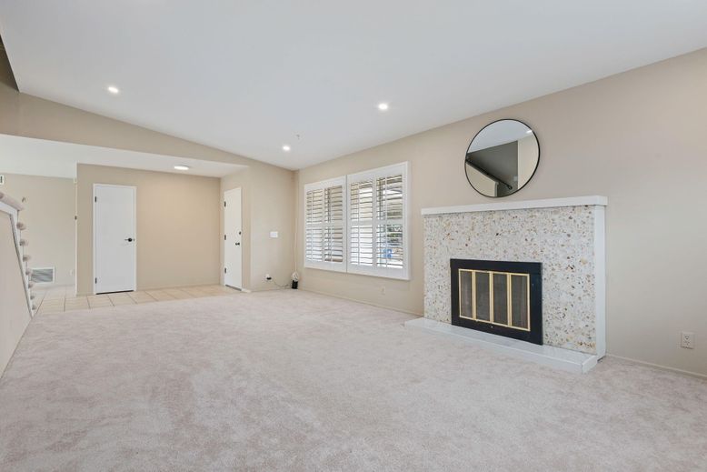 Empty room, Fireplace, Interior, Recessed Lighting