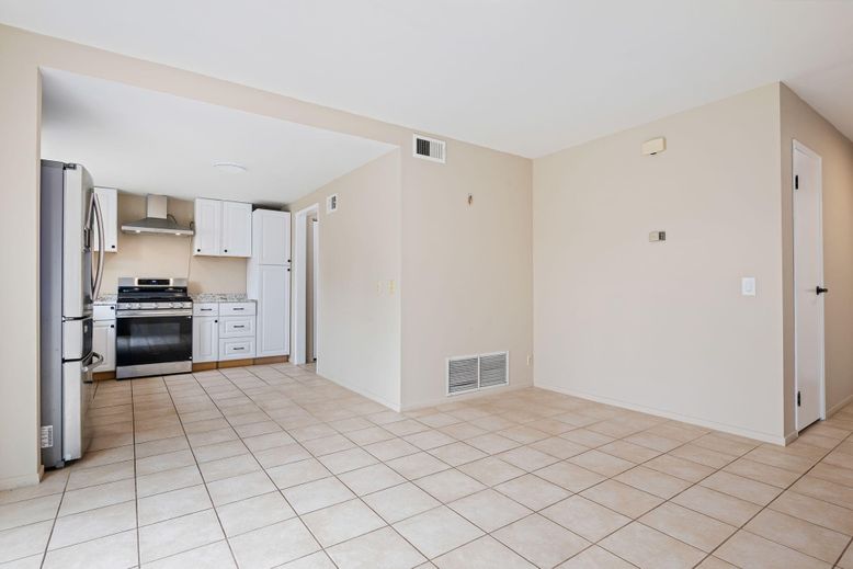 Empty room, Interior, Kitchen, Stainless Steel Appliances