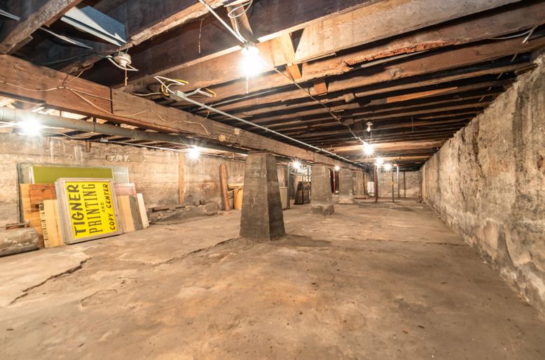 Interior, Stone Walls, Wooden Beams