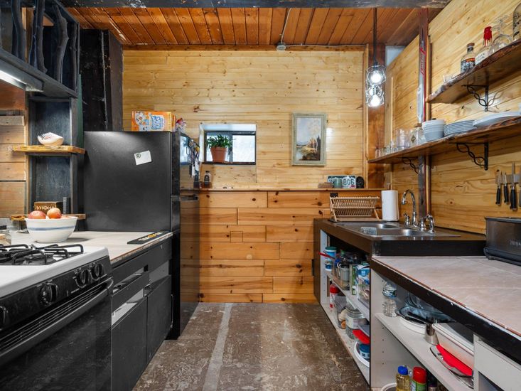 Interior, Kitchen, Pendant Lights, Wooden Ceilings, Wooden Walls