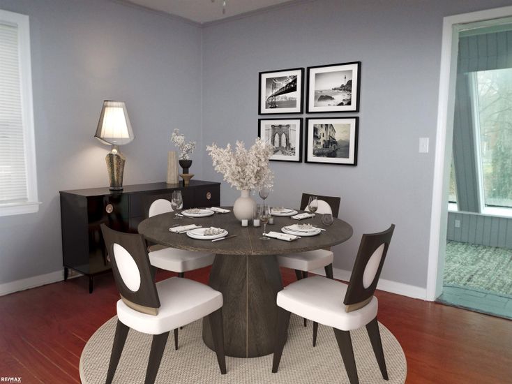 Dining room, Interior, Wood Texture Flooring