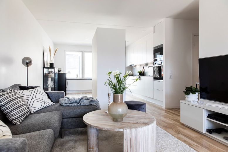 Interior, Kitchen, Living room, Wood Texture Flooring