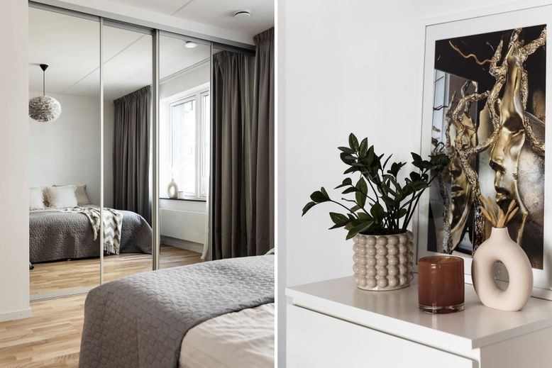 Bedroom, Interior, Pendant Lights, Wood Texture Flooring