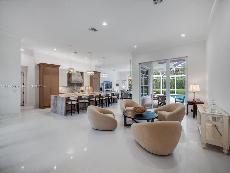 Dining room, Interior, Kitchen, Living room, Pendant Lights, Recessed Lighting