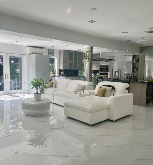 Interior, Kitchen, Living room, Marble, Recessed Lighting