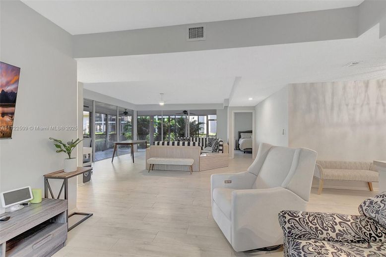 Dining room, Interior, Living room, Recessed Lighting, Wood Texture Flooring