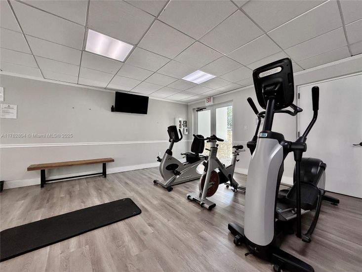 Fitness Equipment, Interior, Wood Texture Flooring