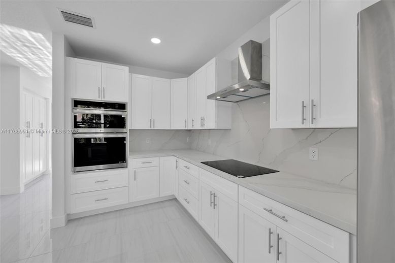 Interior, Kitchen, Marble Walls, Recessed Lighting